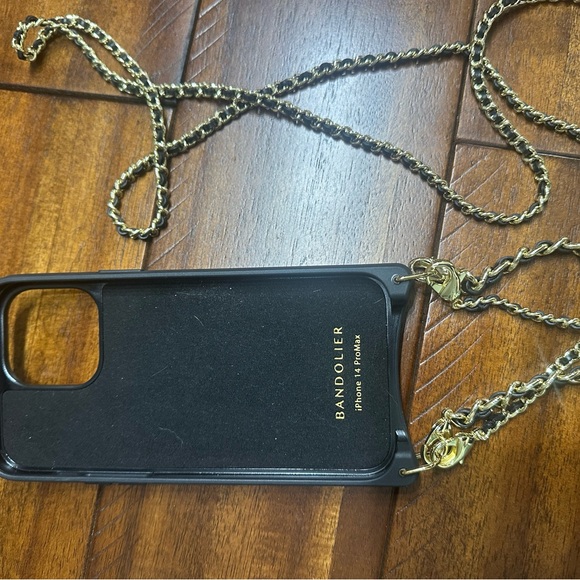 Bandolier Black Phone Case with Gold Chain iPhone 14 Pro Max - Picture 2 of 2